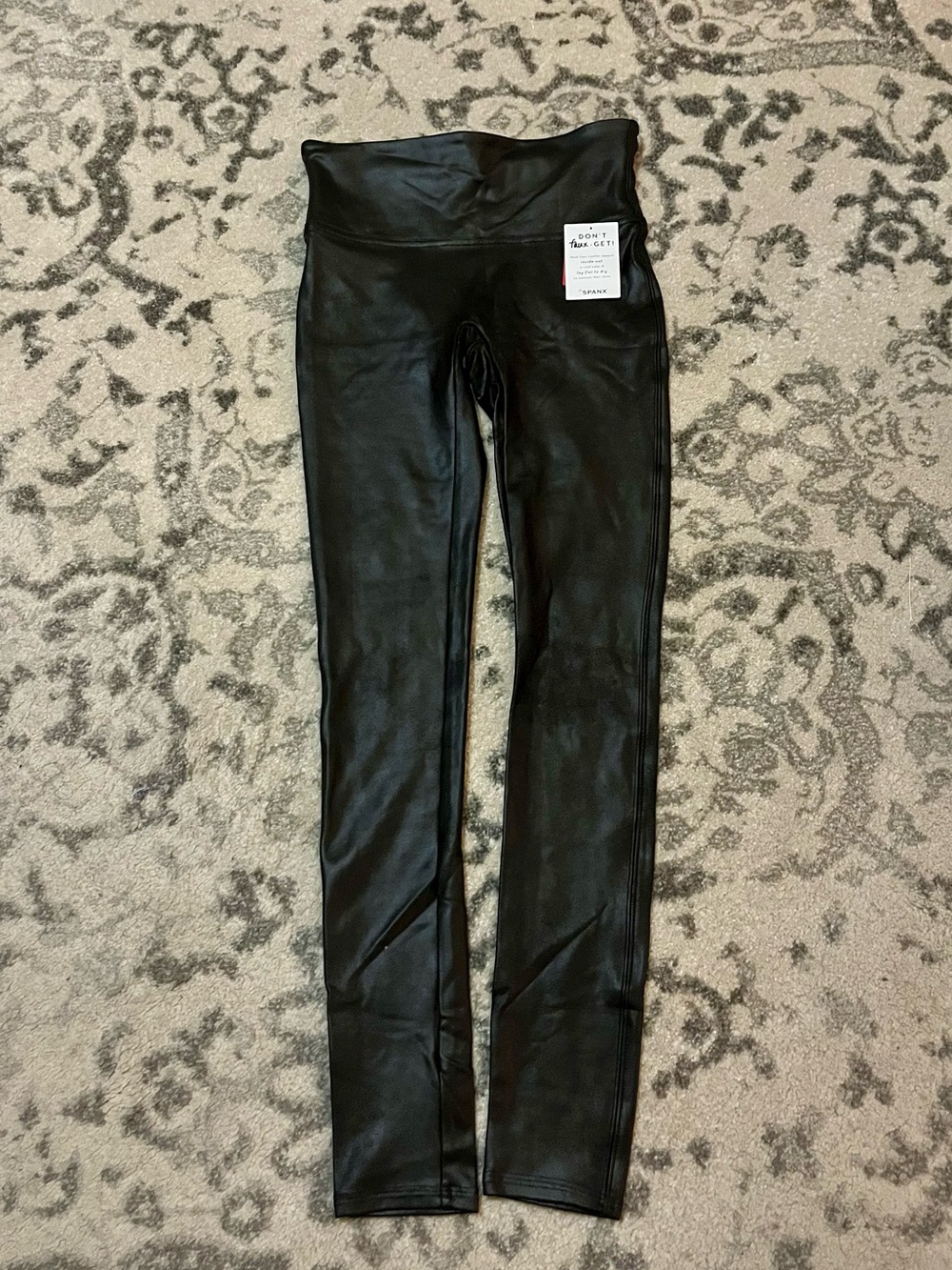 SPANX Black Faux-Leather High-Rise Leggings